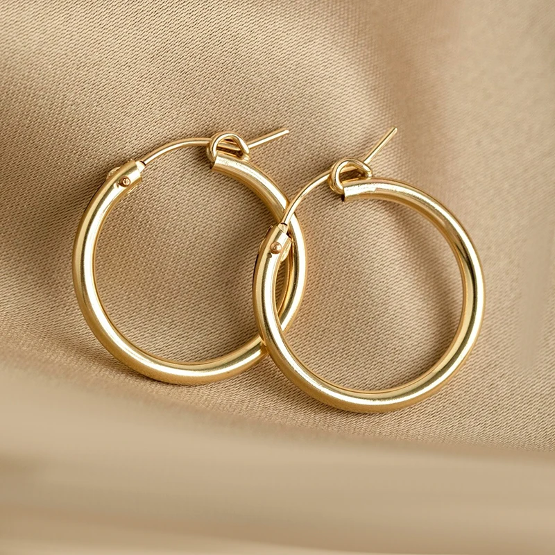 Eurowire Hoop 14K Gold Filled Hoop Earrings Wholesale Bulk Gold Pendant Hoop Earrings DIY Jewelry Findings Women Earrings