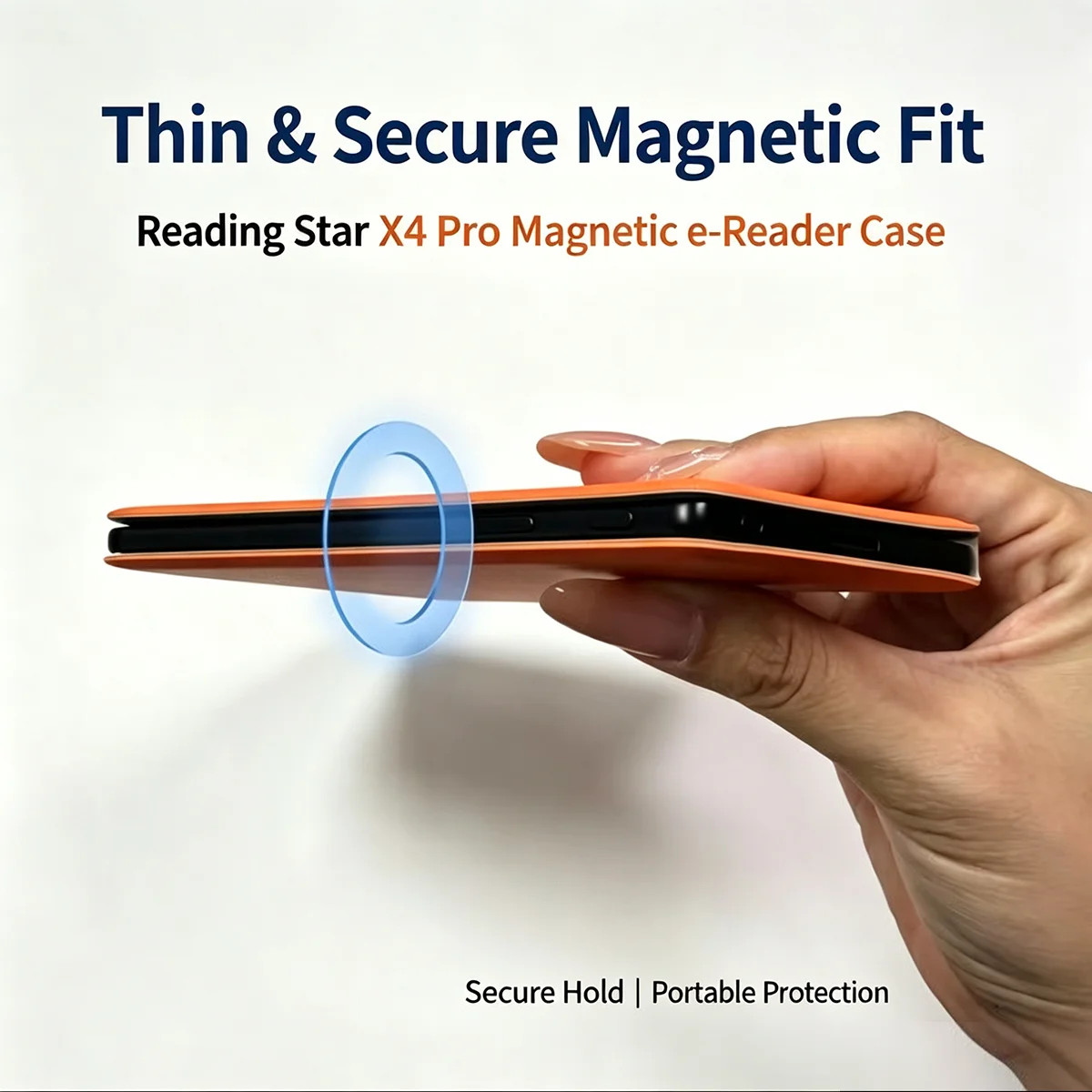 Minimalist Solid Color Magnetic Case for XTEINK X3 X4 Pro E-Reader, Slim Shockproof Protective Cover, Strong Magnetic Design