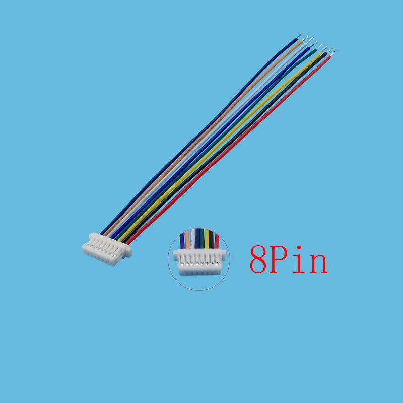 10 Stück Mini SH 1,0 mm Rastermaß Einzel-Buchsenstecker JST SH 1 mm 2/3/4/5/6/7/8-polige Klemmen Stecker mit 10 cm elektronischen Kabeln – Detail 8
