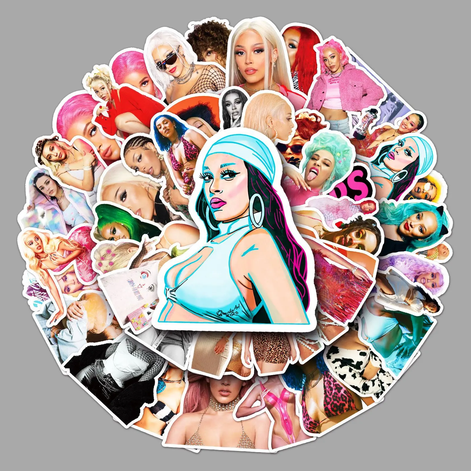 

50PCS Doja Cat American Singer Stickers For Computer Refrigerator Skateboard Trunk Luggage Helmet Bicycle Guitar Decal