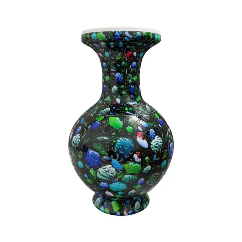  3D LED Light Puzzle Flower Vase with Inner Cup for Flowers and Shelf Room Decoration Educational Toy Gift Unique Flower Vase