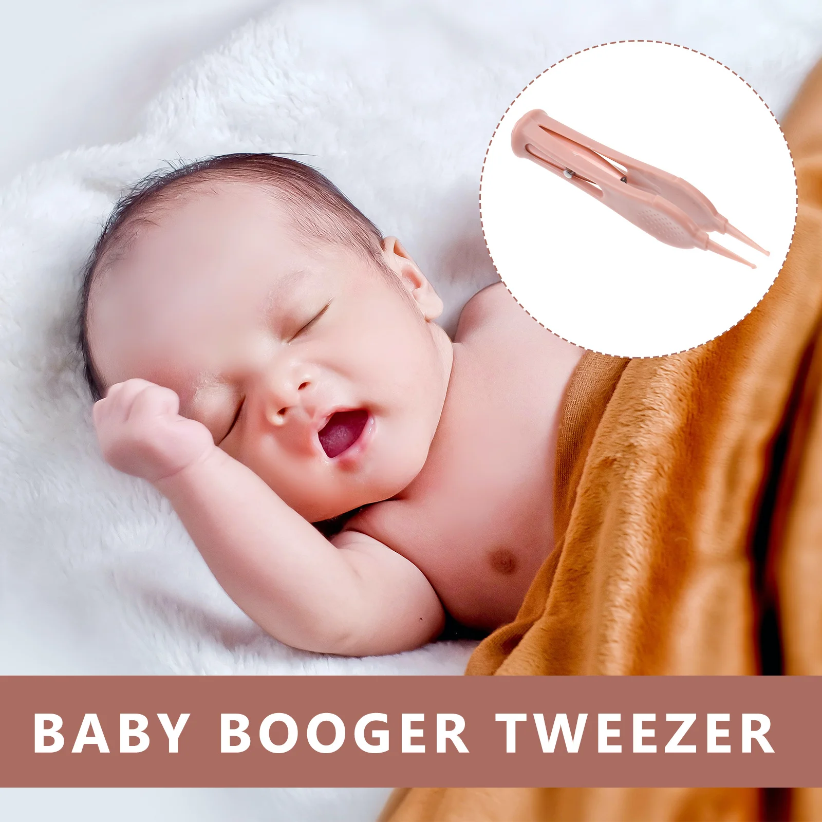 

Baby Booger Nose Cleaning Tweezer Pink Silicone Stainless Steel Lightweight Durable Nose Ear Navel Eye Cleaning Clip LED