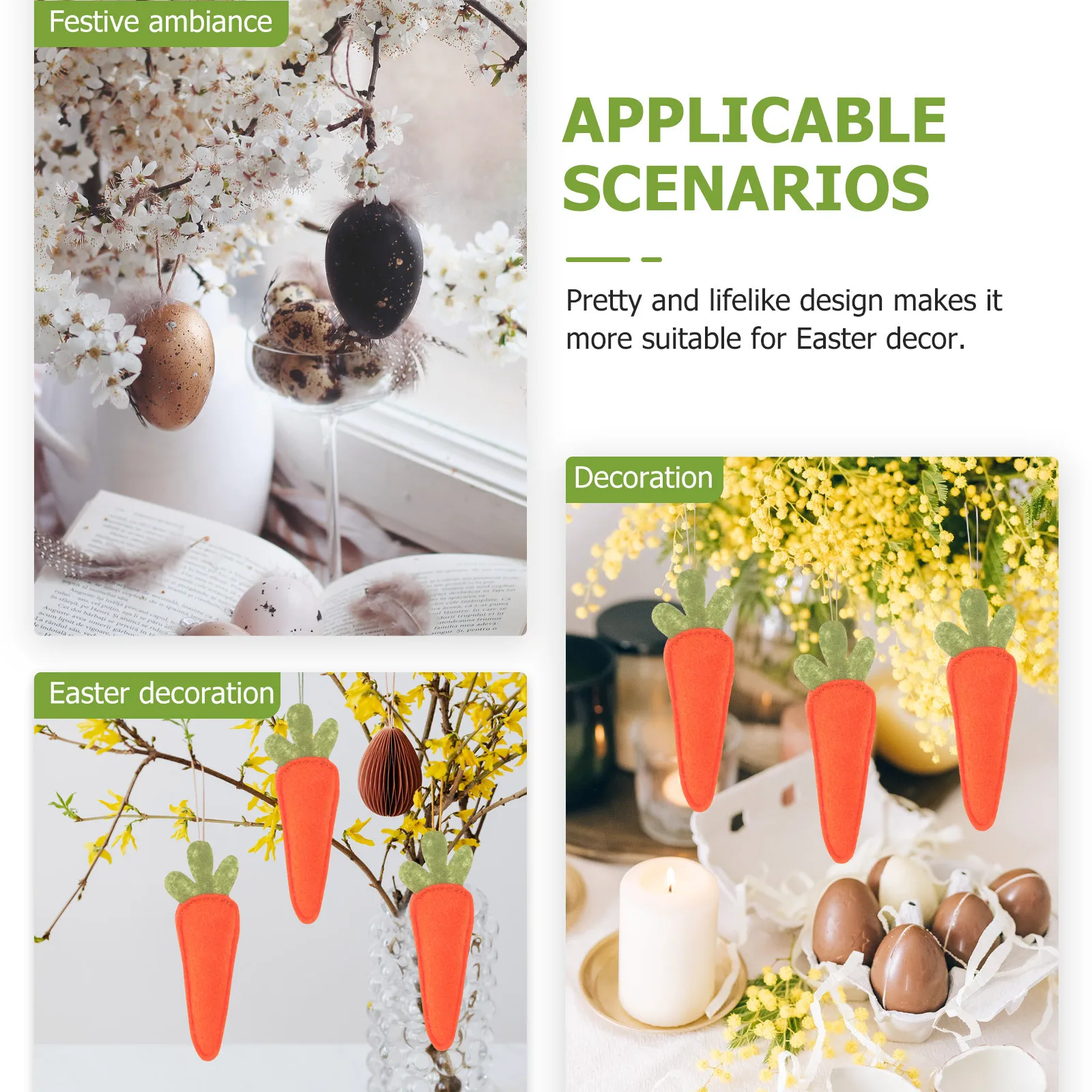 

4pcs Ornament Festive Simulation Carrots Party Decor For Easter Tree Artificial Carrotshome Party Carrot Easter Supplies Carrot