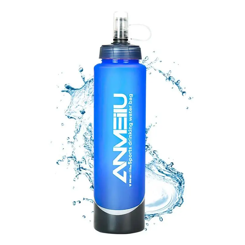 Мягкие бутылки для воды для пеших прогулок, складная бутылка с широким горлом 750 мл, колба для бега, удобная для путешествий Складная Компактная и мягкая колба из ТПУ