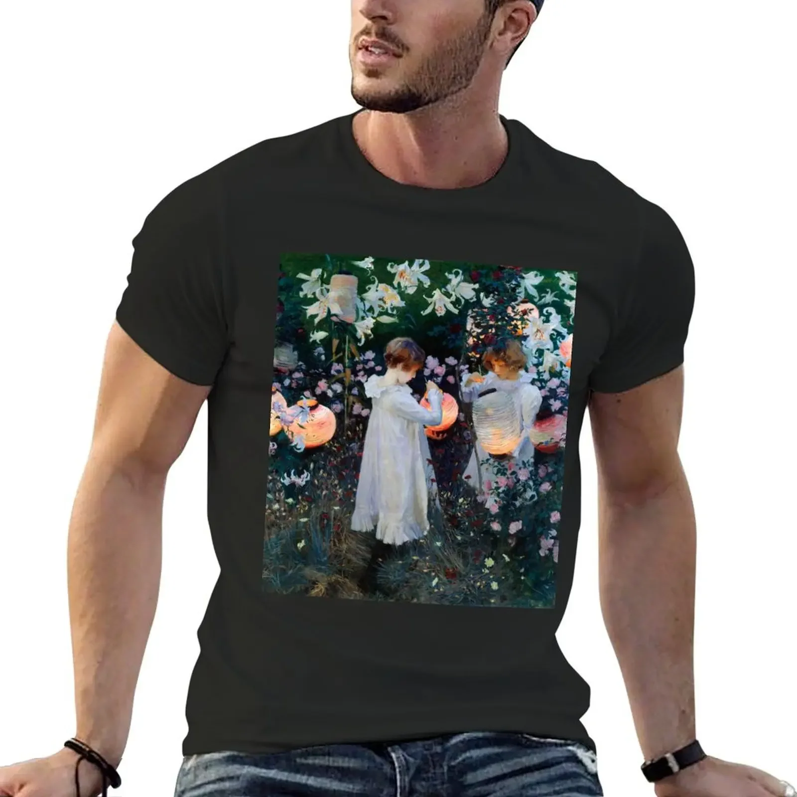 Vintage John Singer Sargent Carnation Lily Lily Rose 1885 Fine Art T-Shirt clothes quick drying mens tall t shirts