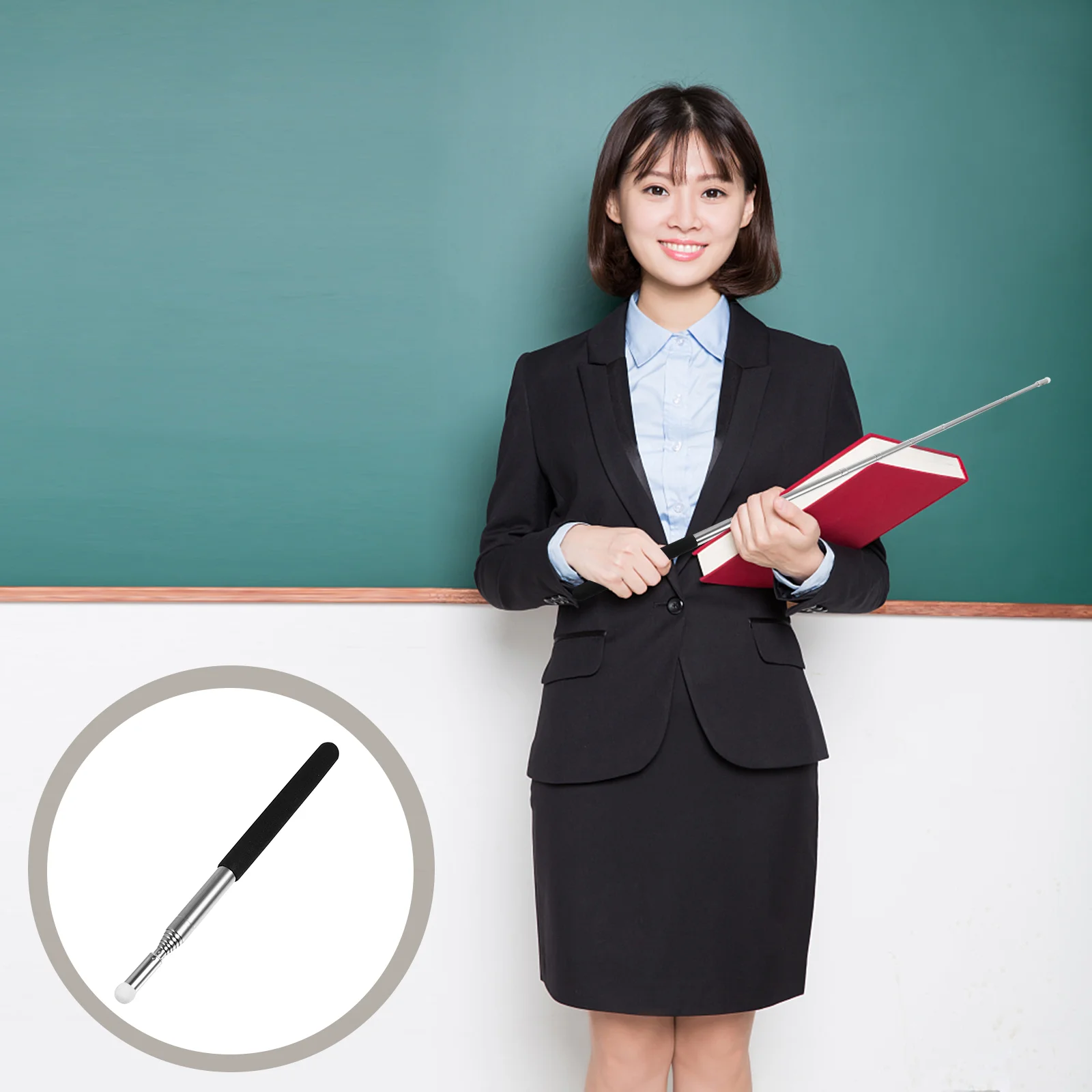 Extendable Pointer Handheld Presenter Telescopic Retractable Whiteboard Classroom Black Work