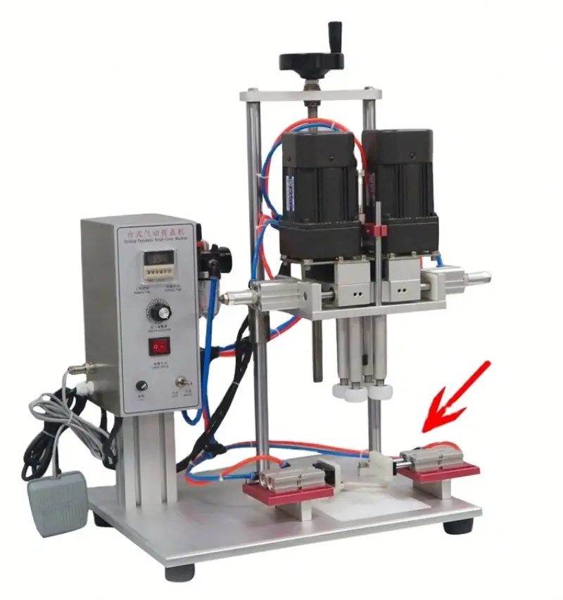 

Desktop semi-automatic desktop plastic glass bottle plastic cap capping machine bottle holder screw capping machine