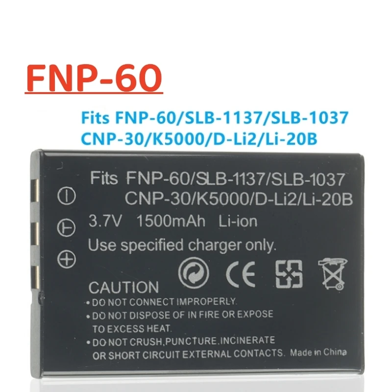 NP-60 FNP60 NP60 SLB 1137 1037 CNP-30 K5000 D-Li2 Li-20B Battery for Fujifilm Finepix F50I F501 F401 ZOOM F410 F601 F601Z