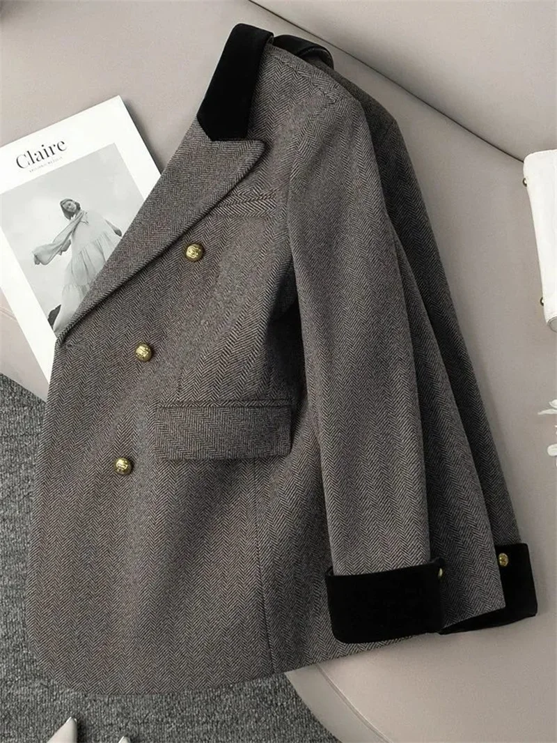 الكورية الخريف موضة جديدة الصوفية البدلة سترة المرأة فضفاضة طويلة الأكمام مزاجه عادية مكتب كل مباراة السيدات السترة أبلى #6