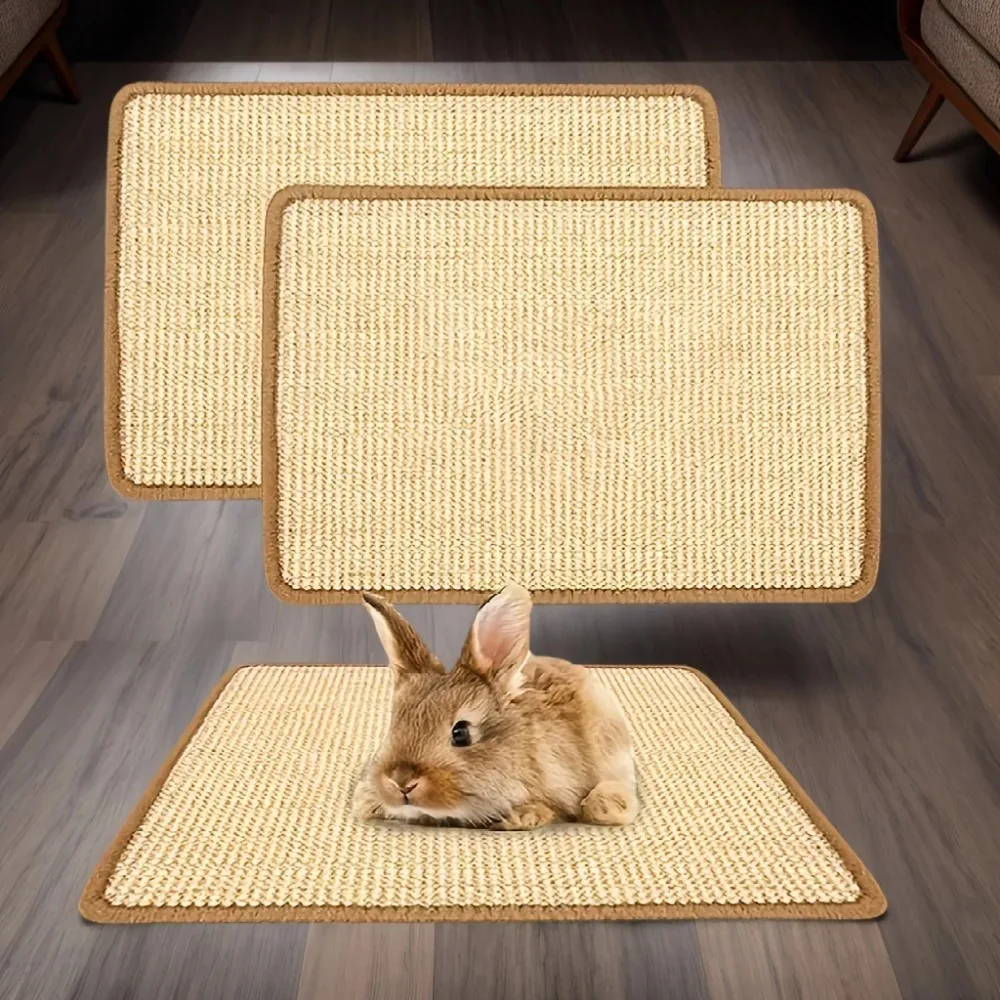 

Rabbit Chew & Scratch Mat - Natural Fiber Anti-Slip Pad | Cage Bedding & Teeth Care | Small Pet Sleep & Play 2025