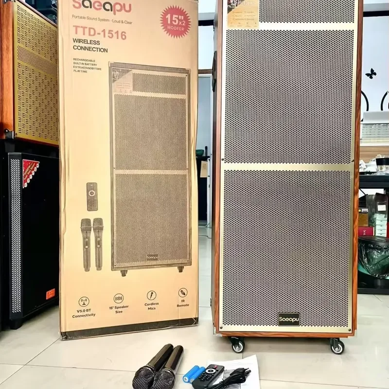 OEM wholesale cross-border exclusive 15-inch subwoofer outdoor square dance sound system wireless speaker plastic 60W