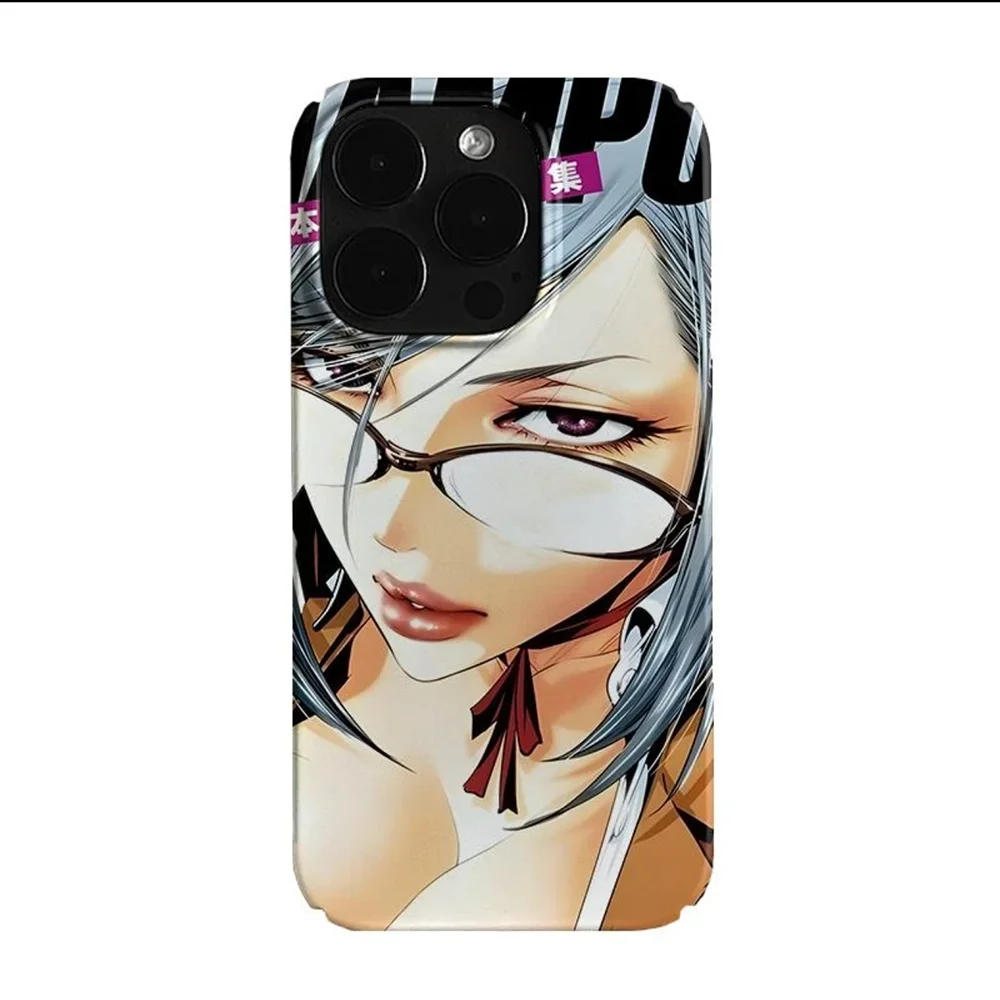 Zweite Dimension Hot Yk2 Mädchen Handyhülle für iPhone 16 15 14 13 12 11 Pro Max X XS XR XS Max 7 8 Plus Glänzende Folie Harte PC-Abdeckung