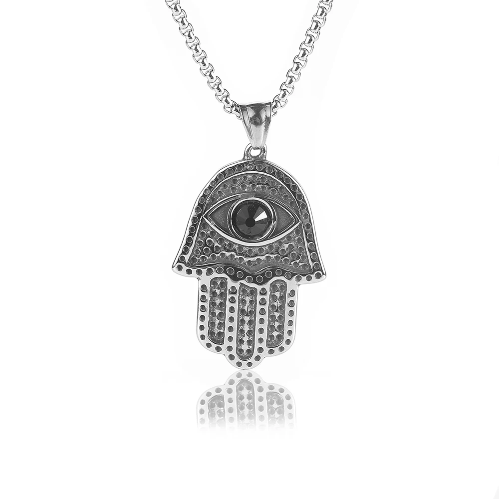 

Nabest 4 Styles Palm Eye 316 Stainless Steel Pendant Necklace Eye of Horus Charm Fashion Jewelry For Men Boys Gift