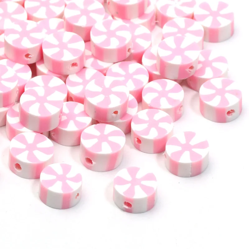 Cute Pink Candy 9mm Clay Round Beads 20/50/100pcs For Jewelry Making  Bracelets Necklace Earrings Keychains Accessories Supplies