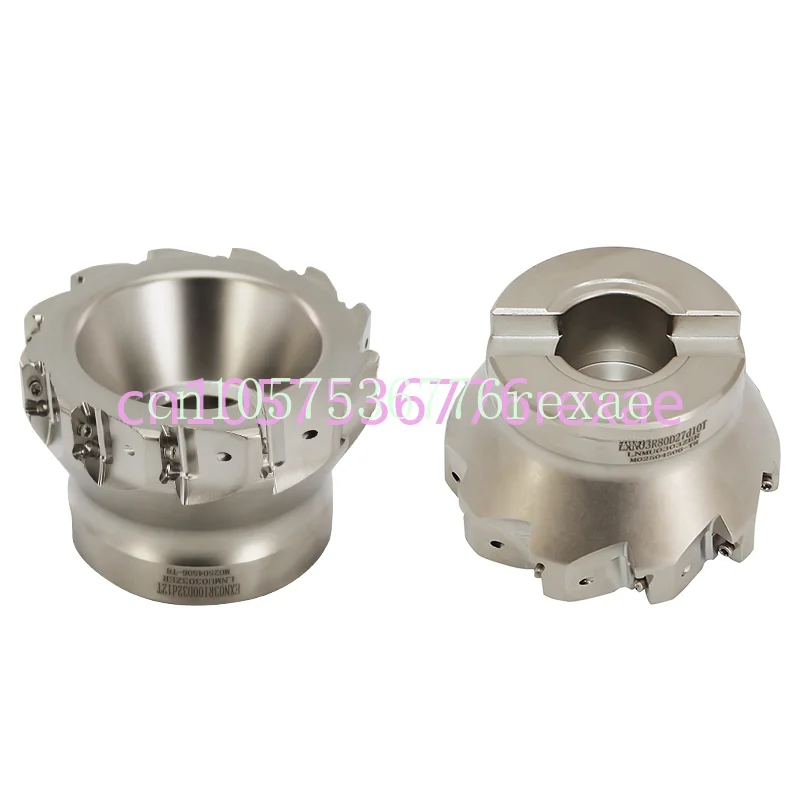 Imagem -02 - Dupla Face Lâmina Exn Cortador Cabeça Rápida Frente para Fresa Placa Aço Áspero Mfh03r Face Milling Lnmu0303 Morrer