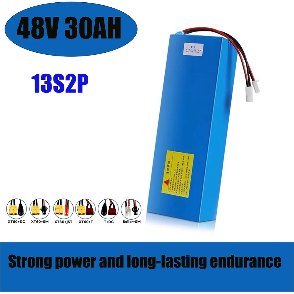 

48V 30Ah 18650 Battery litio13S2P1000W Batería de alta potencia 54,6V 30000mAh BMS + fusible applicable bremer R3 E3 Puky、Kokua