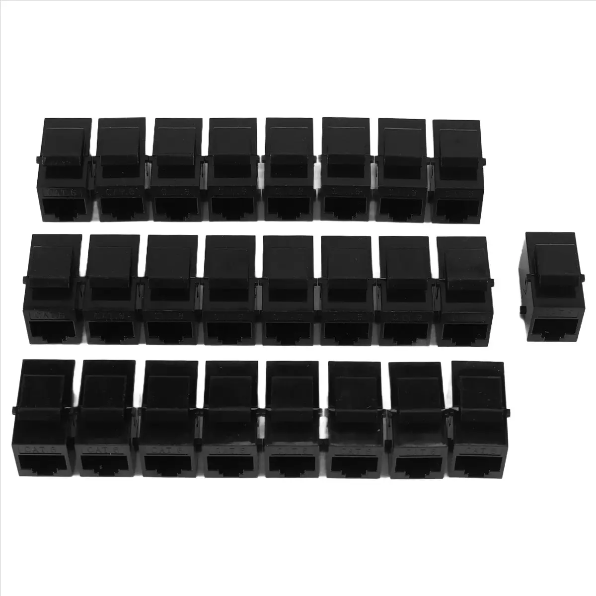 DTDT hot-25 Pcs Rj45 Coupler Cat6 Jacks Inline Coupler Female to Female Insert Coupler