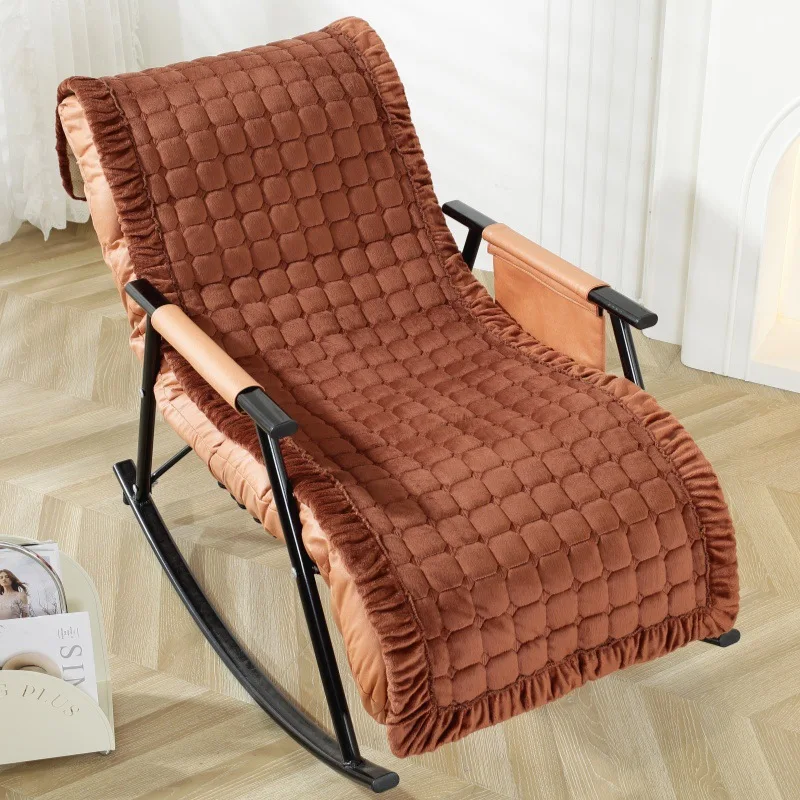 Modern Minimalist Style Office Lounge Chair Plush Cushion Backrest Integrated Thick Anti Slip Folding Bed Rocking Chair Cushion