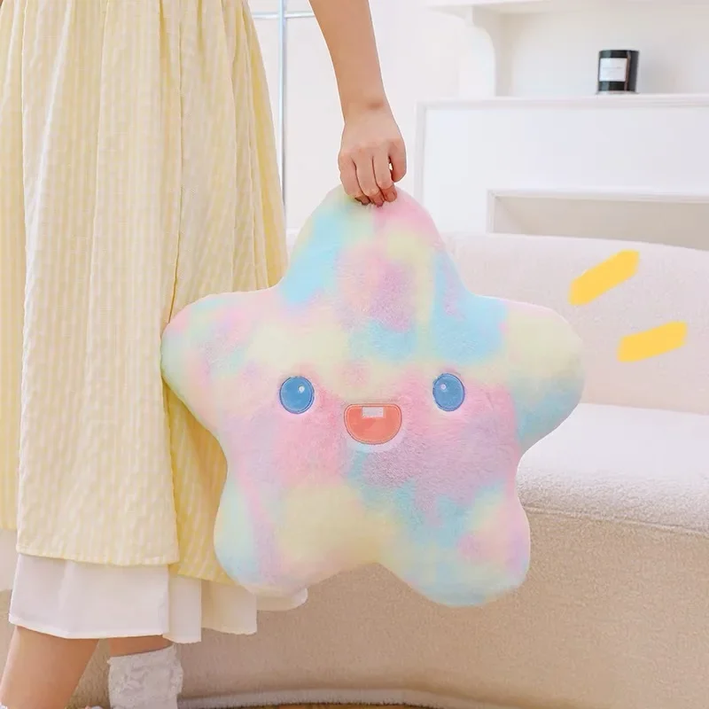 Coussin en peluche doux arc-en-ciel, étoile, soleil, nuage, peluche, polaire, visage, tulipe, fleur, fille, chambre, canapé, décoration d'intérieur, Noël
