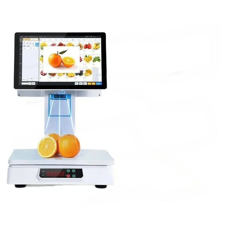 For New AI Automatic Identification Weighing Cash Register Integrated Machine Fresh Fruit Supermarket Electronic Scale