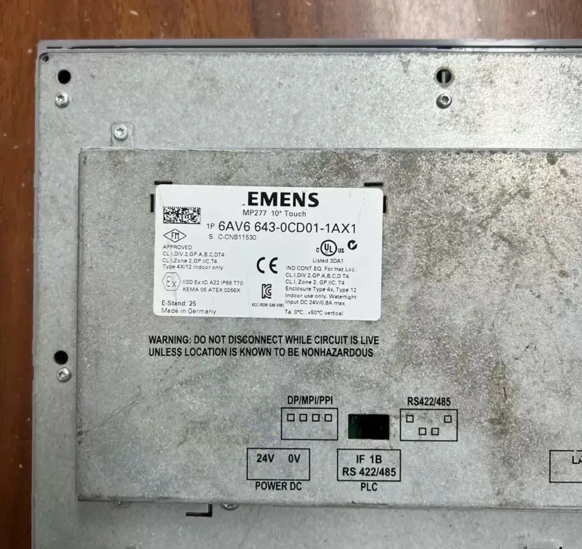 6AV6643-0CD01-1AX1 Панель HMI для Siemens 6AV6 643-0CD01-1AX1