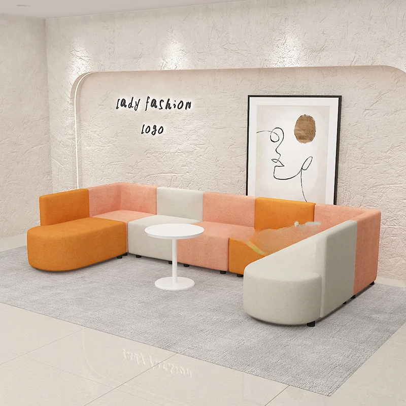 Office Creative Alien Sales Office Reception, Reception, Negotiation, Rest Area Business Combination Long Sofa