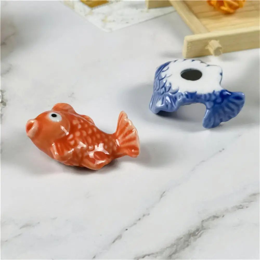 1/3/5PCS Chopsticks Ceramic Spoon Rack Cuisine Restaurant Chopsticks Rack Cartoon Little Carp Carp Color