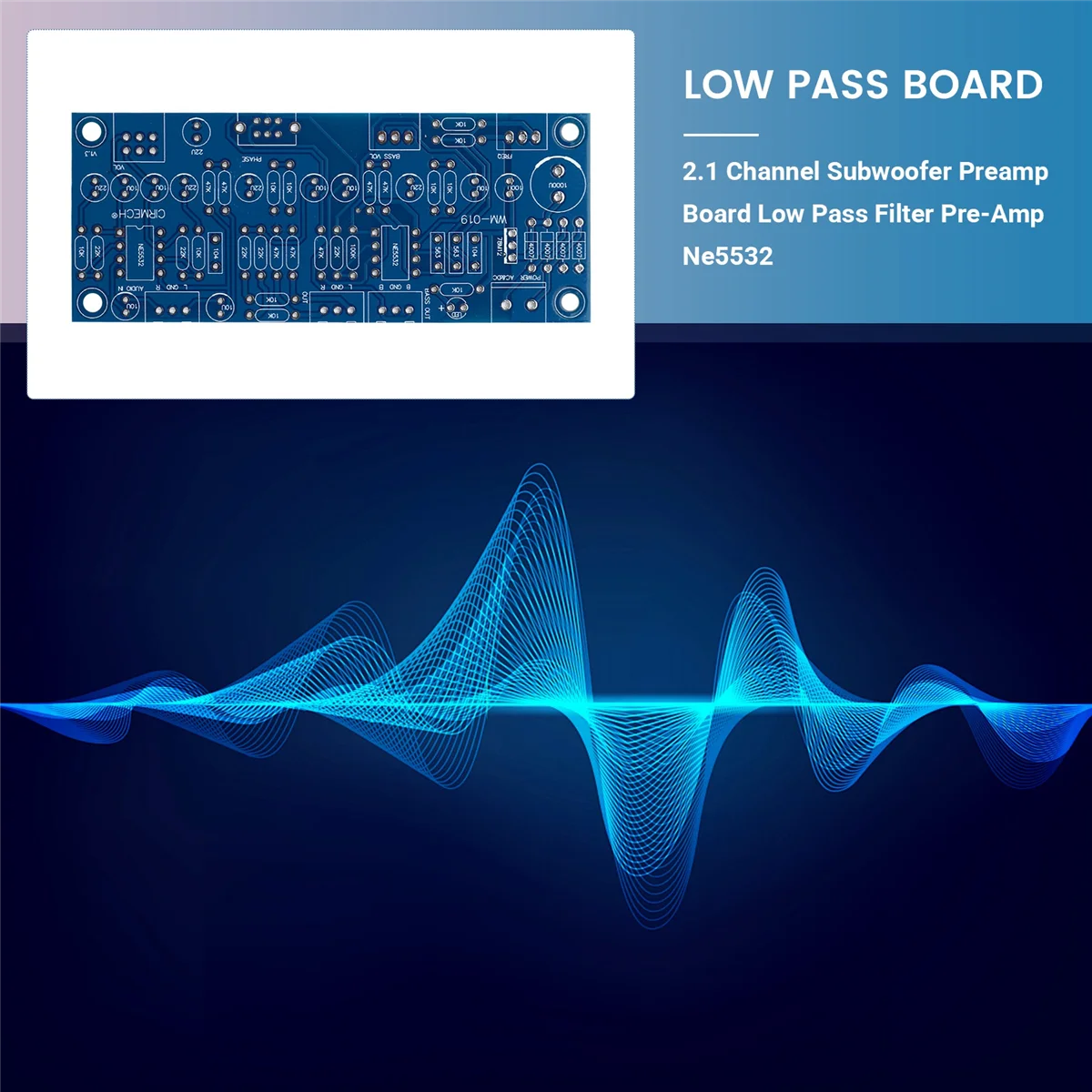 2.1 Channel Subwoofer Preamp Board Low Pass Filter Pre-Amp Amplifier Board Ne5532 Low Pass Filter Bass Preamplifier