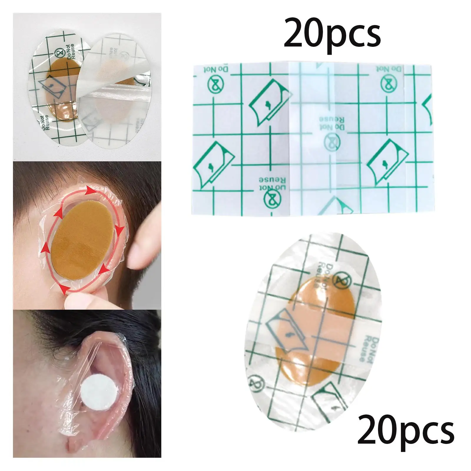 20x Baby Waterproof Ear Covers Invisible Portable Disposable Ear Protectors for Bathing Kids Infants Water Sports Snorkeling