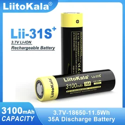 1-10PCS New Original LiitoKala  Lii-31S 18650 Battery 3.7V Li-ion 3100mA 35A Power Battery For High Drain Devices.