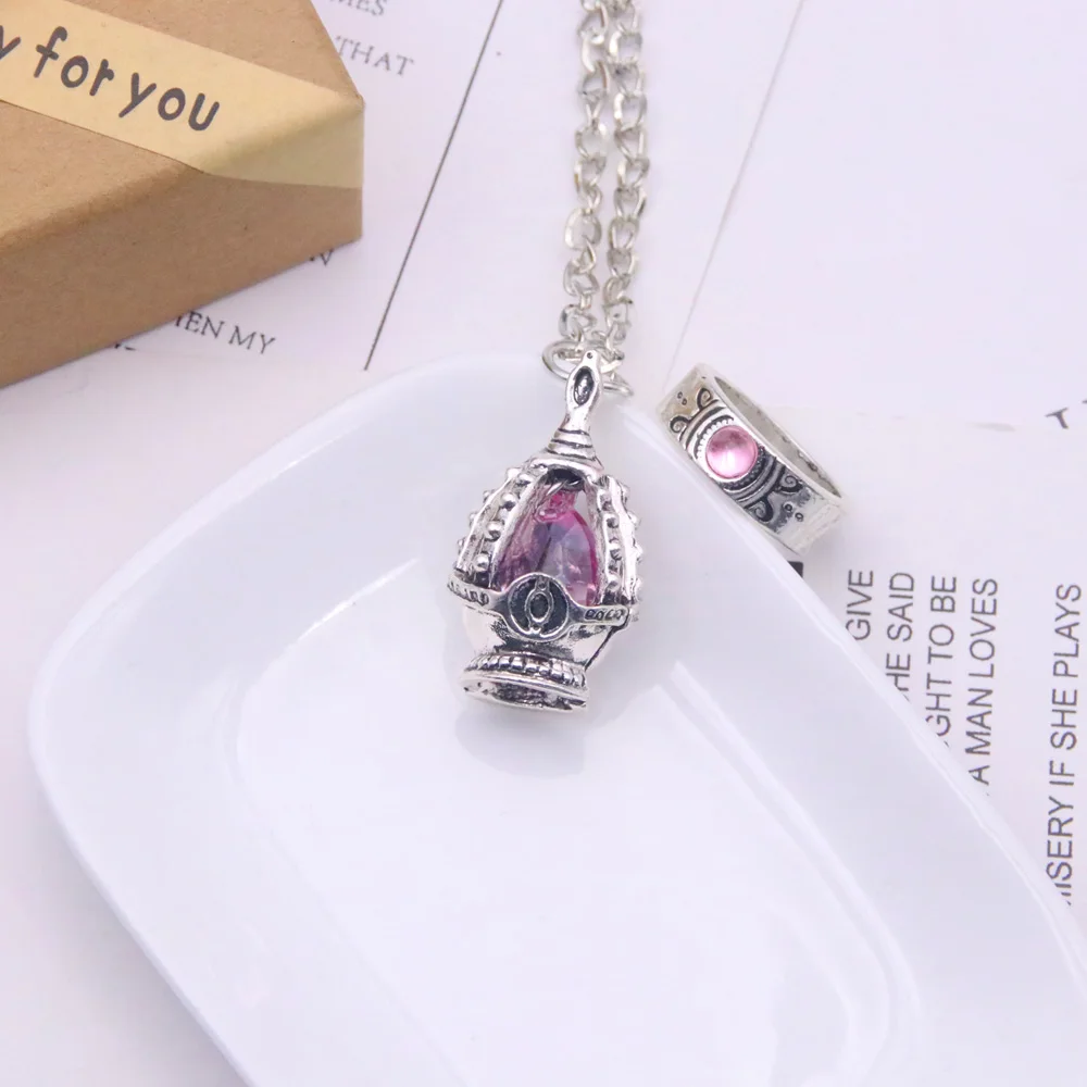 Anime Puella Magi Madoka Magica Soul Edelstein Halskette Kaname Madoka Miki Sayaka Tomoe Mami Cosplay Halskette Ring Set Schmuck Geschenke – Detail 8