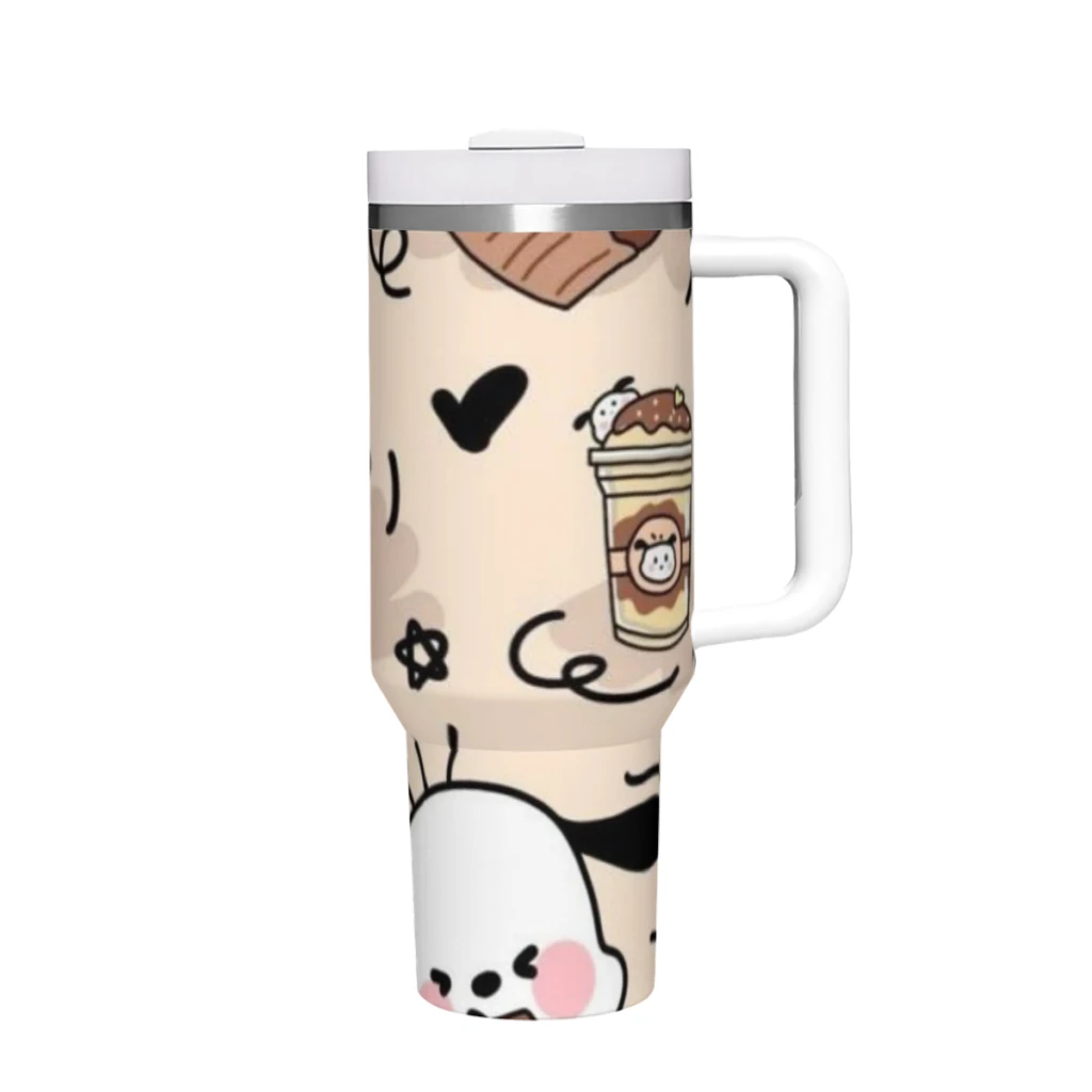 

Car Travel Mugs Cartoon Cute Dog Stainless Steel 304 Tumbler Water Bottle 40oz/1200ml