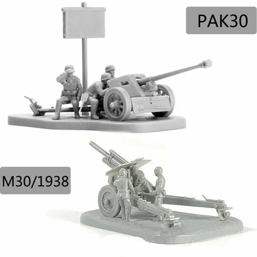 1/72 제2차 세계대전 독일 PAK40 대전차포 1938 M30 대포 포병 조립 키트 정적 시나리오 4D 플라스틱 퍼즐 조립 모델