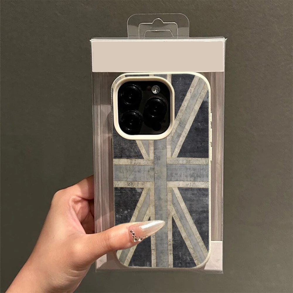 Gray Gray Flag Union Vintage Phone Case New Glam Dust Resistant Texture for iPhone 11 Max Plus 15 12 Air Best 16 17 13 14 Pro - Aliexpress Deal
