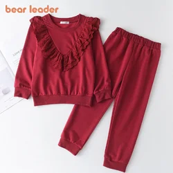 Bear Leader New Girls Clothing Sets Casual Boys Clothes Ruffle Tops Shirt Pants 2pcs Suit Kids Tracksuit for Girls Clothing Sets