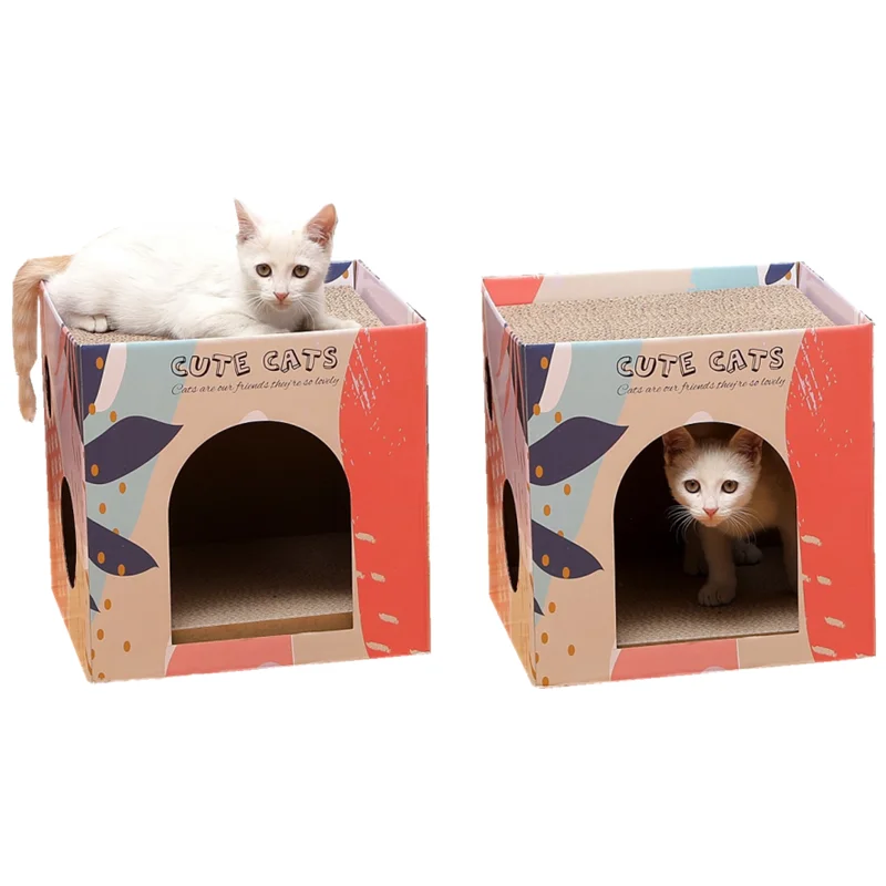 Cat Scratching Pad Double Layer Pet Cat House for Indoor Cat Condo Hard Corrugated Paper Cat Scratch Board Grinding Claw Toys