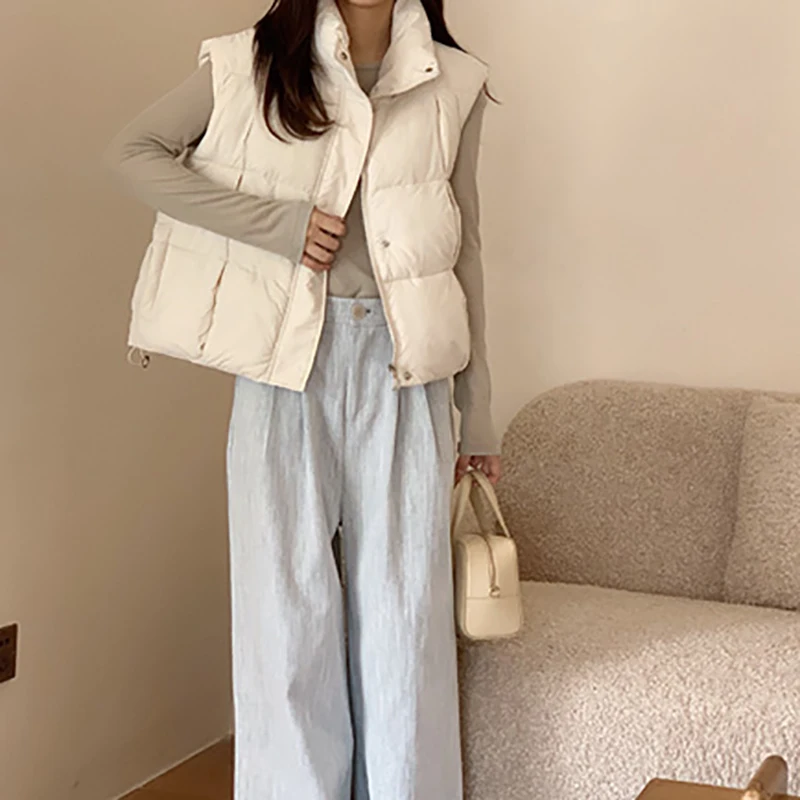 ITOOLIN 2025 الخريف جديد الكورية متعددة الوظائف معطف مريح وغير رسمي نمط بلون فضفاض المرأة أسفل القطن سترة #1