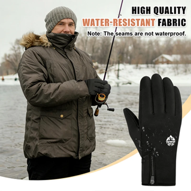 Winter Warm Gloves Velvet Comfortable And Elastic Touchscreen for Motorcycle Riding And Sea Fishing Essential For Cold Weather