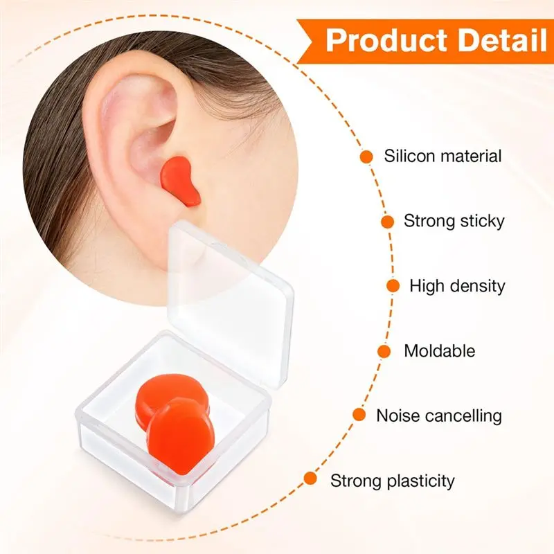 -[A51I Digital]21 Pairs Ear Plugs For Sleeping Reusable Moldable Silicone Earplugs Soft Noise Cancelling Earplugs