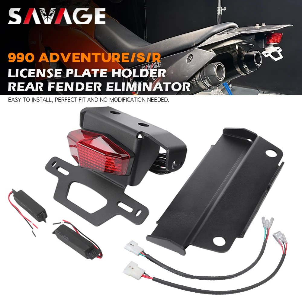 

For 990 Adventure/S/R ADV Motorcycle License Plate Holder Fender Eliminator Tail Tidy Bracket Rear Brake Light Turn Signal DRL