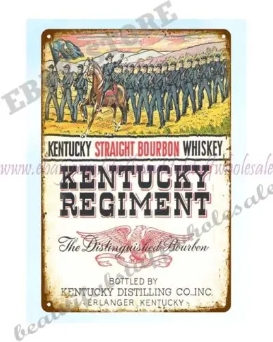 KENTUCKY REGIMENT STRAIGHT BOURBON WHISKEY металлическая жестяная вывеска настенные вывески для гаража