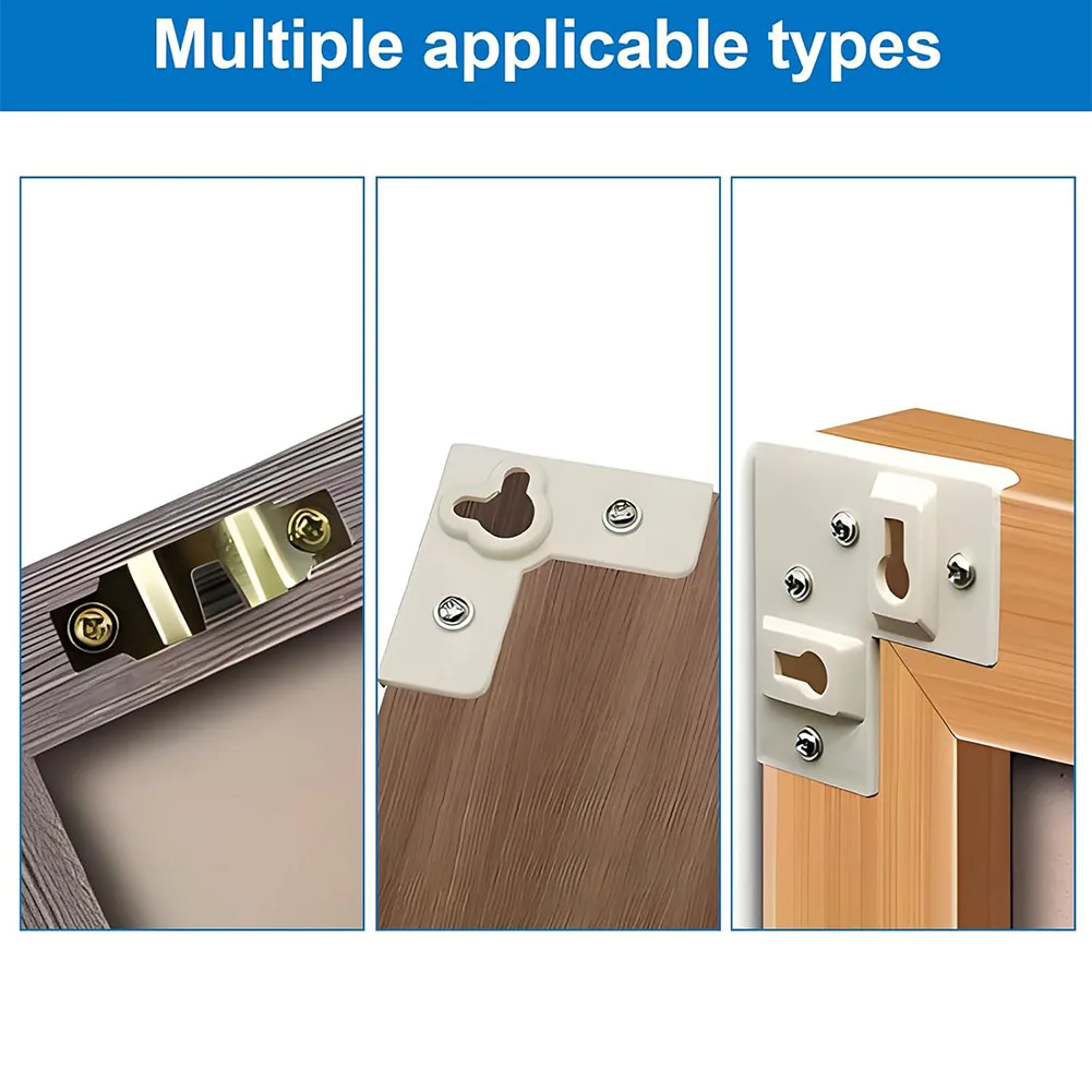 6pcs Heavy Duty Picture Hangers Stainless Steel Wall Mounting Kit with Drywall Dowels Screws for Frames up to 40kg