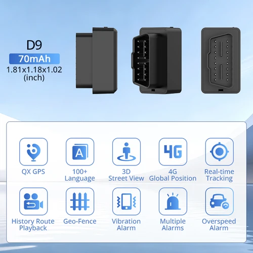 Imagen 2 del producto 4G Mini OBD localizador gps vehículo, batería integrada, OBD rastreador gps vehículo, Plug Play, OBD II gps localizador de coche , alarma de vibración antirrobo para coche y camión, aplicación gratuita