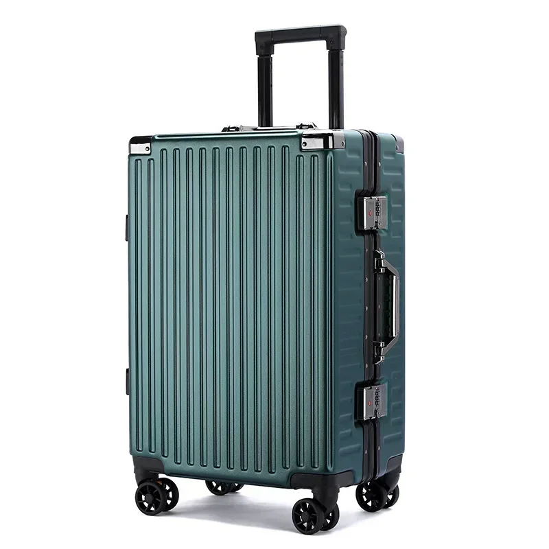 

Aluminum Frame Trunk Waterproof Man Bag Can Sit Cabin Suitcase 20 inch Female Carry-on Boarding Password Trolley Case Suitcase