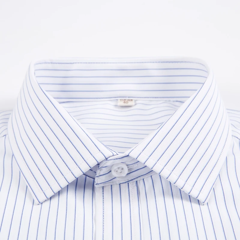 New Summer Business Professional Workwear White Solid Men's Stripe Plus Size Customized Long Sleeve Shirt