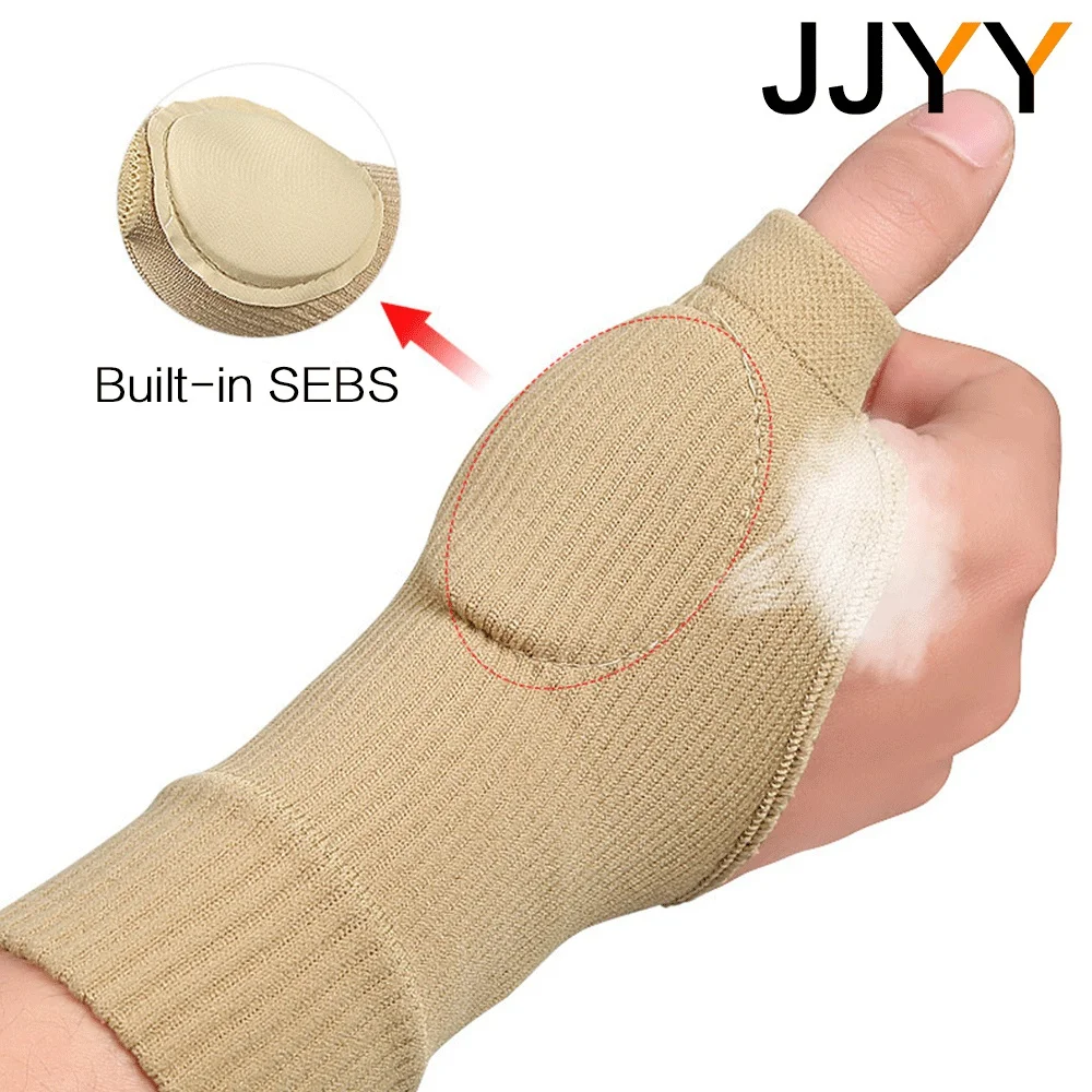 JJYY 1Pair Wrist guard palm men\'s and women\'s joint sports sprain elastic wristband warm cold-proof fitness half-finger gloves