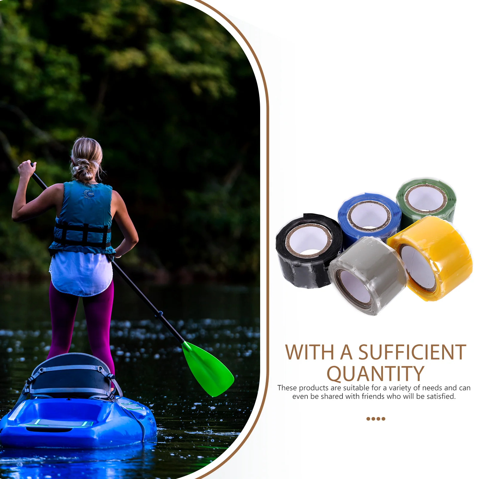 

5 Rolls Insulation Tape Non-skid Paddle Grips Finishing Kayak for Paddles Folding