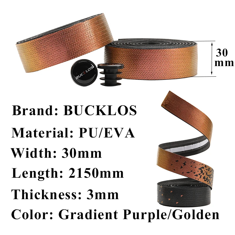 BUCKLOS Road Bike Handlebar Tapes Soft PU+EVA Bicycle Bar Tpae Gradient Comfortable Bike Handlebar Tape Bicycle Accessories