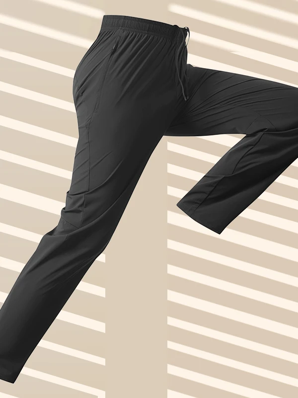 

Ice Silk Quick Dry Men's Casual Pants Summer Thin Loose Straight Leg Sport Quick Dry Long Trousers Comfortable Breathable Lig...