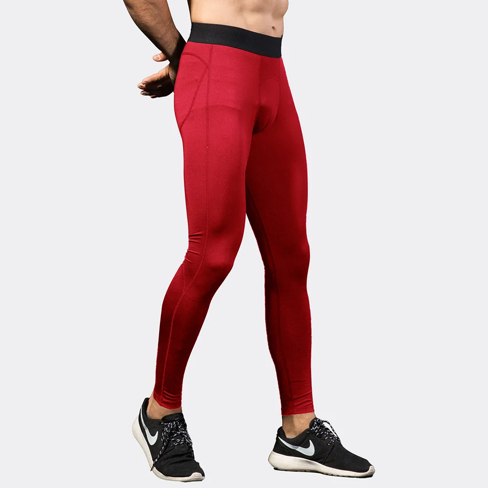 Customized LOGO Men\'s PRO Sports Pants Tight Training Fitness Running Mesh Panel Quick Drying Elastic Pants